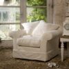 Tetrad Alicia loose cover chair with removable, washable slipcover – classic armchair design with soft feather-filled cushions for relaxed, elegant comfort